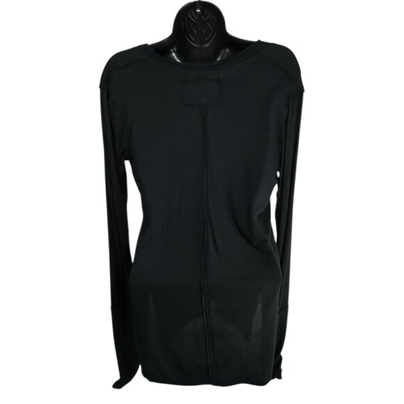 WE THE FREE Fresh and Clean Tee Sz S Black VNeck Side Slits Tunic Viscose Blend - Picture 3 of 7